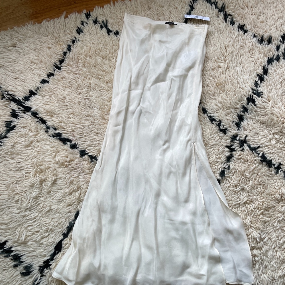 J. Crew Cream midi satin slip skirt size XXS tags on